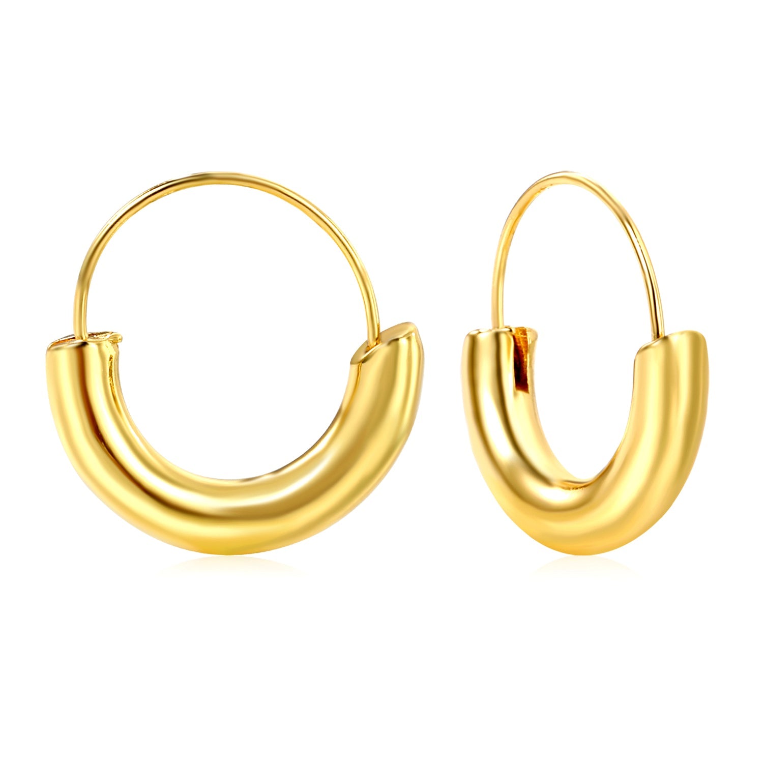 0.7*20mm outer 20mm semi-circle dangling earrings gold color asonjewelry